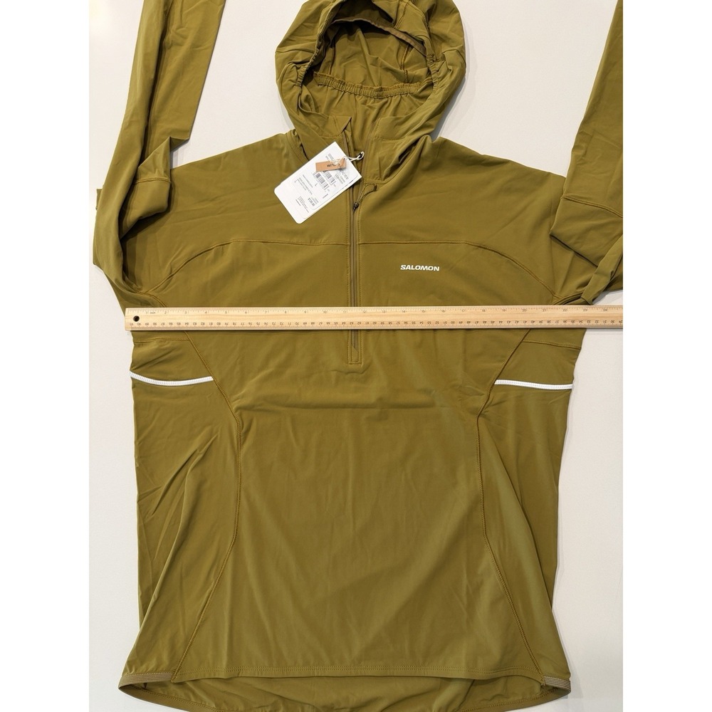 Salomon Sense Aero Hybrid HZ Hoodie Brilliant Olive LC2639300 Mens Large NWT - Picture 4 of 14